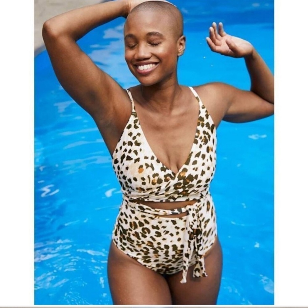 Aerie Brown and Cream One Piece Swimsuit